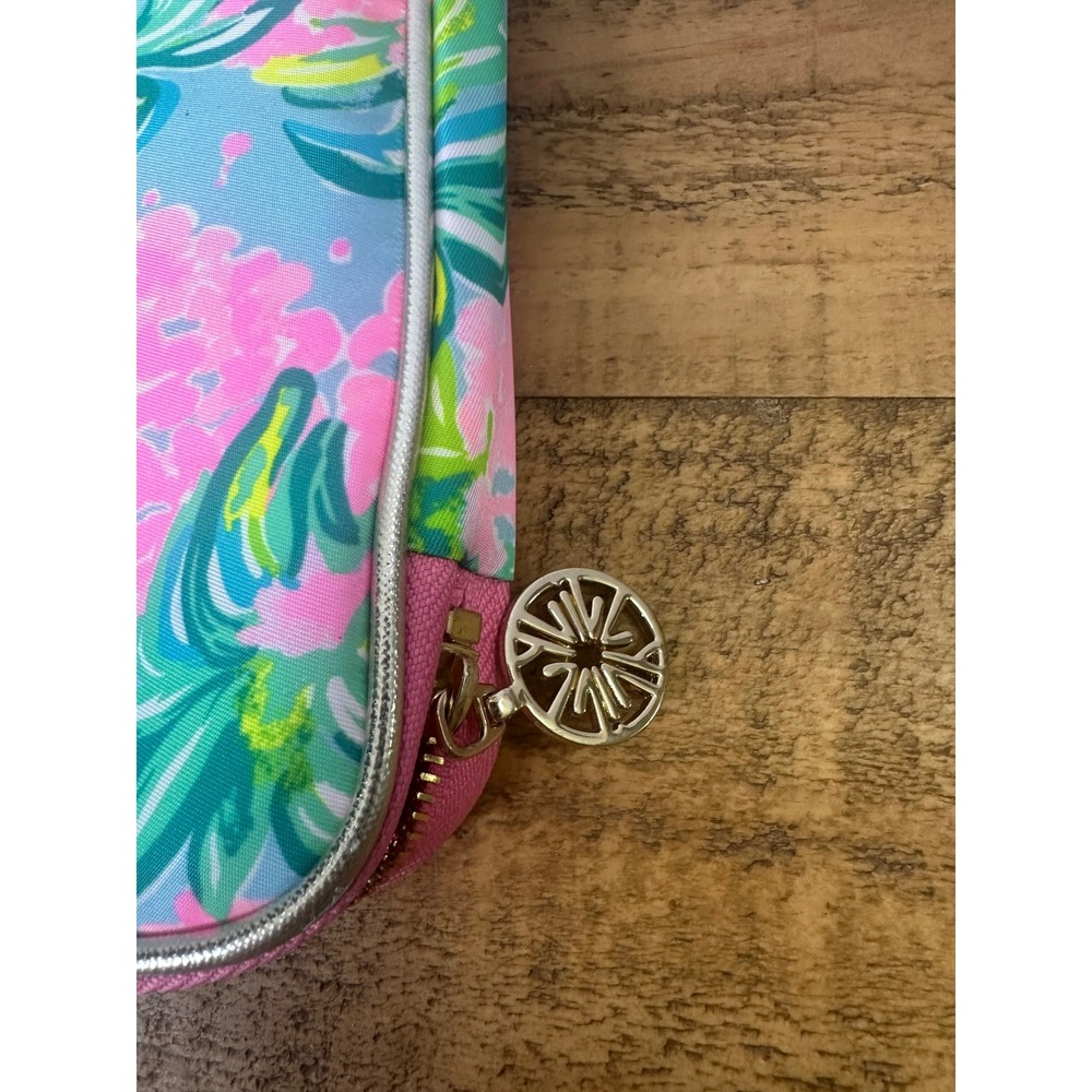 Lilly Pulitzer Large Case Organizer Pink Pineapple shake Print Zip Travel Pouch - Picture 5 of 9
